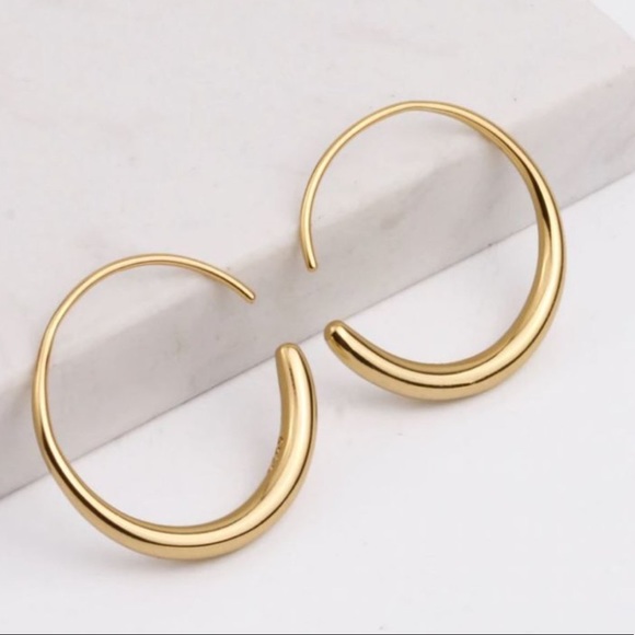 🌛Insta Sterling silver hoop earrings - Picture 6 of 6